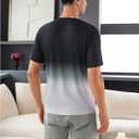 SOLY HUX Short Sleeve Shirts for Men Ombre Graphic Tops Crewneck T-Shirts Classic Tees (XL, Black)
