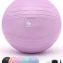 Gruper Yoga Ball, Extra Thick Exercise Ball for Workout Pregnancy Stability - Anti Burst Balance Ball for Yoga, Pilates, Fitness, Birthing, Physical Therapy - Includes Pump L(26in/65cm)