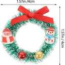 20pcs Mini Christmas Wreath: 1.57X1.57X0.51in Miniature Xmas Tree Frost Sisal Hanging Artificial Ornaments for Dollhouse Embellishments Decoration Winter