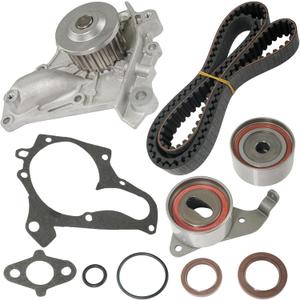 Engine Timing Belt Kit with Water Pump Compatible with 1987-2001 Toyota Camry, 1996-2000 Toyota RAV4, 1987-1999 Toyota Celica 1991-1995 Toyota MR2, 1999-2001 Toyota Solara 2.0L 2.2L 3SFE 5SFE TCKWP199