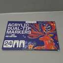 ARTISTRO 24 Dual Tip Acrylic Paint Markers - Art Painting Kit Easy for All Ages & Levels Acrylic Paint Pens for Fabric, Rocks, Paper, Wood, Canvas, Glass, DIY (Dual Tip Brush + Fine)