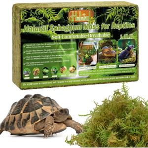 Halatool 1.1LB Natural Sphagnum Moss for Reptiles- 25QT Green Moss for Terrarium Plants Long Fiber Reptile Moss for Leopard Gecko Snake Hamsters Tortoises Frogs Lizards Salamanders