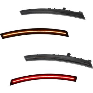 X AUTOHAUX 4Pcs Smoked Lens for Chevrolet Corvette C7 2014-2019 Red Amber LED Front Rear Side Marker Lamps 22771197 22771196 Turn Singal Light