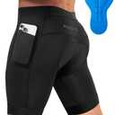 Niksa Men's Performance Cycling Shorts with 3D Pad, Road and Mountain Breathable Quick-Dry with 3 Pockets Bike Shorts, L, Black