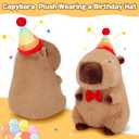 Achwishap Capybara Plush,Happy Birthday Capybara Stuffed Animal,Cute Plushies Capybaras Plush Toys,Kawaii Plushie Stuffed Toy with Birthday Hat Plushie for Kids Adults Birthdays Gifts,Brown 12
