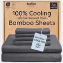 Bambaw 100% Viscose Derived from Bamboo Sheets King Size Set  6pcs Set of Cooling Sheets for Hot Sleepers, Super Soft Bed Sheets King, Fits Up to 16'' Mattresses, Luxury Bedding Sets King (Charcoal)