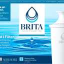 Brita Standard Water Filter for Pitchers and Dispensers, BPA-Free, Reduces Copper, Cadmium and Mercury Impurities, Lasts Two Months or 40 Gallons, Includes 3 Filters for Pitchers