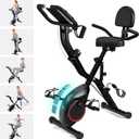 Foldable Exercise Bike Stationary Bikes for Home, 5 IN 1 Indoor Workout Bike, Cycling Bike with 16-Level Quiet Magnetic Resistance, 6.6 LBS Flywheel and 300LBS Capacity, 2025 Designed 817 X-bike (817-All Black)