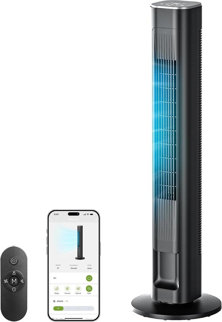 Tower Fan 43 Oscillating 90 Bladeless Remote Control Black HTF1004 MORENTO 2026