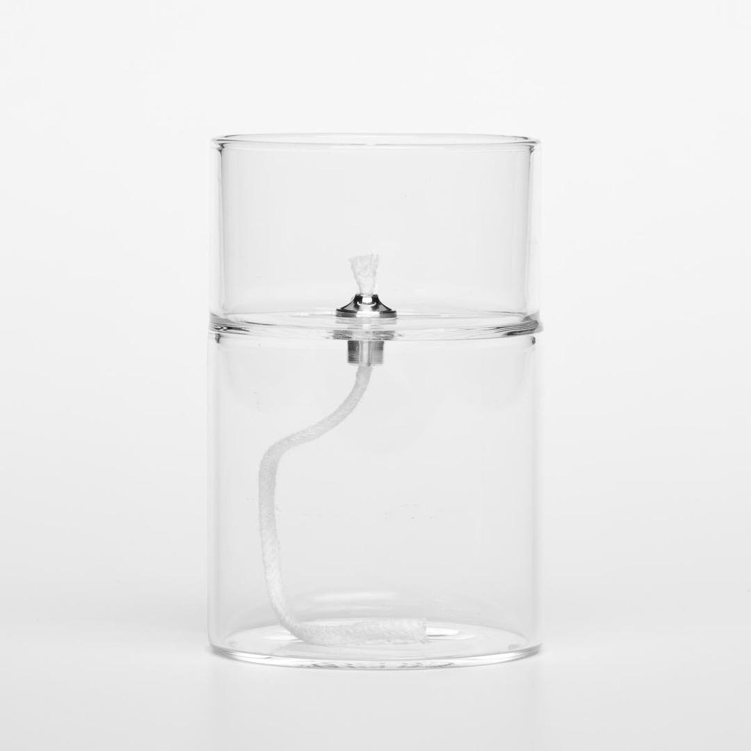 Firefly Fuels Glass Oil Warmer for Essential Oils - Zen, Refillable Reusable Liquid Candle with Glass Deck. Aromatherapy, Indoor and Outdoor Lighting. Use with Liquid Paraffin or Lamp Oil