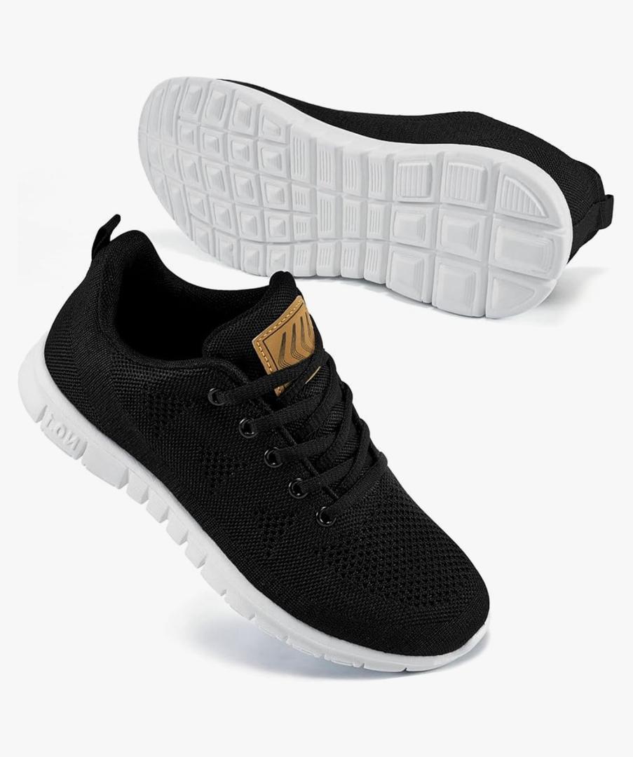 FUDYNMALC Womens Sneakers Tennis Shoes: Fashion Lightweight Non Slip Footwear for Running Walking Casual 39, Black 