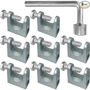 Beam Clamp, 8Pcs, 1" Jaw Opening, 1/2" Diameter Threaded Rod
Adjustable C Beam Clamps, Zinc Plated Iron, Joist Jaw Clamp Tool
