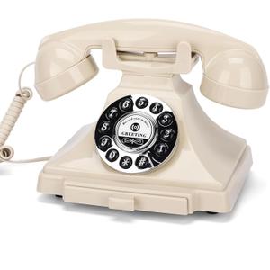 Audio Guest Book Wedding Phone,Audio GuestBook,Phone GuestBook,Bridal Shower Party Gifts, Vintage Guest Book Telephone Record Customized Voice Message for Your Wedding Party (Off-White)