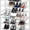 Simple Houseware 3-Tier Stackable Metal Panel Shoes Rack, White