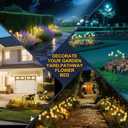Solar Lights Outdoor - Upgraded 4-Pack of 32 LEDs Solar Garden Light,IP65 Waterproof Outdoor Decor Solar Firefly Lights for Yard,Pathway Decoration,Unique Gifts for Women and Grandma (Warm White)