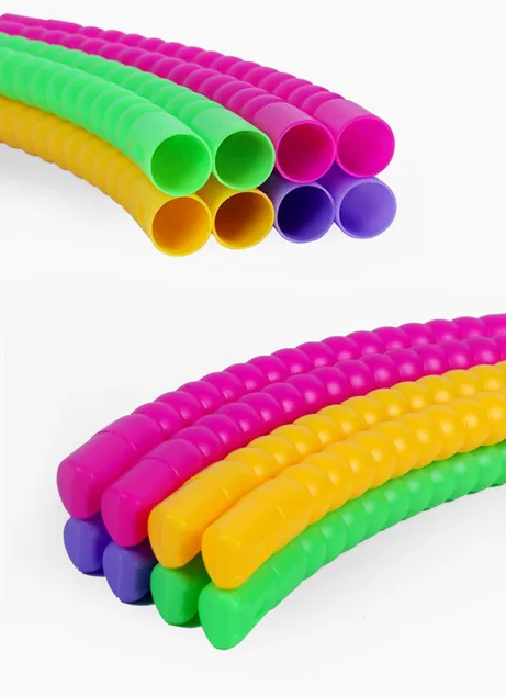 Syhood Toy Color Hoop Plastic Detachable Adjustable Hoop Light Weight Exercise Fitness Equipment Toy Waist Ring for Adult Party, 3 Sizes (Green, Pink, Yellow, Purple)