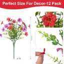 Artificial Fake Flowers Plants for Outdoor Spring Summer Decor 12 Bundles | Faux Silk Flowers for Outdoor Outside Planter Colorful Daisy UV Resistant Look Real for Front Door Porch Patio Yard