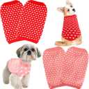 4 Pcs Valentine Dog Sweater Heart Pattern Puppy Sweater Warm Soft Pet Holiday Clothes for Cats and Dogs Warm Knitwear (M)