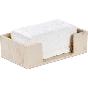 Marble Beige Napkin Holder for Bathroom, Countertop Paper Towel Dispenser for Kitchen, 10"L x 6"W for Multifold, C Fold, Trifold, Z Fold - Disposable Hand Towel Organizer, Guest Towels Holder