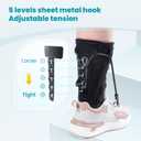 AFO Foot Drop Brace Splint, Adjustable Drop Foot Up Ankle Support for Walking with Shoes, Improve Walking Gait, Fits Right & Left, Women and Men - Black