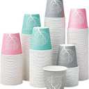 LITOPAK 300 Pack 3 oz Disposable Bathroom Cups, Colorful Small Disposable Paper Cups for Parties, Picnics, Barbecues, Travel and Events