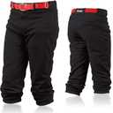 Franklin Sports Youth Baseball + Softball Pants - Knee High + Relaxed Fit Kids Baseball Pants - White, Black + Grey Pants, XL