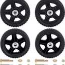 CheeMuii 4 Pcs 6 Inch Lawn Mower Wheels 4 Pack 6" Push Mower Wheels with Bolts Gaskets and Lock Nuts Kit Fit for Most Standard push Lawn Mowers/Generator/Garden Tiller/Handtruck