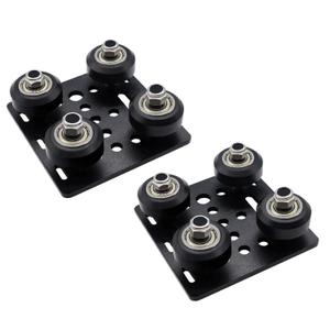 V Slot Gantry Plate,POM Wheels Set with Plate for Aluminum Extrusion 2Pack (2020-4Wheel)
