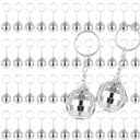 Sasylvia 50 Pcs Mirror Disco Ball Keychain Bulk Mini 70s Party Favors Small Silver Disco Ball Decorations for 1970s Party Graduation Supplies Birthday Accessories