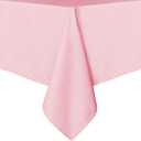 Rectangle Tablecloth Stain and Wrinkle Resistant Washable Polyester Table Cloth, Decorative Fabric Table Cover for Dining Tables, Buffet Parties and Camping, Pink  100x56 inch
