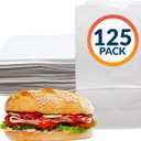 Reli. White Lunch Bags (125 Pack) | 6 lb White Paper Lunch Bags, Luncheon Sacks for Snacks and Gifts | Medium Size, Kraft Paper | Multipurpose for Lunch, Snacks, Gifts, Arts & Crafts, DIY