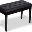 Piano Bench with Padded Cushion and Music Book Storage Compartment, Duet Wooden Seat, 13.7 x 29.5 x 20 inches, Load 440lb Black