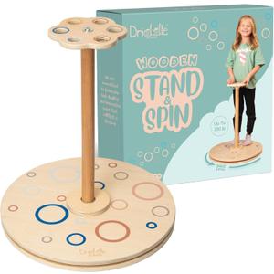 Driddle Wooden Stand and Spin Toy | Balance Board 360 Spinner Stand Toddler Toys Age 2, 3, 4, 5, Birthday for Boy Girl, 18 Months +, Kids Toy Indoor or Outdoor for 2 Year Old (Patent Pending), Extra Large