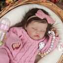 WOOROY Realistic Reborn Baby Dolls 18-Inch Real Life Sleeping Newborn Girl, Lifelike Doll with Weighted Soft Body, Handmade Gift Toy with Accessories for Kids Age 3+