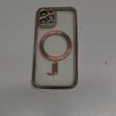 Hython Magnetic Clear for iPhone 12 Pro Case with Camera Lens Protector [Compatible with MagSafe] Luxury Plating Edge Slim Soft TPU Cover Protective Phone Case for iPhone 12 Pro, Matte Desert Brown