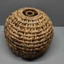 Boho Pendant Lights, 15.7" 1-Light Rattan Chandelier Hand-Woven Wicker Pendant Light with Water Hyacinth Shade, Coastal Dome Hanging Light for Dining Room Kitchen Island