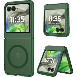 DUEDUE for Motorola Moto Razr 2025/2024 Magnetic Case, Moto Razr 60/50 Case [Compatible with MagSafe], Anti-Scratch Shockproof Protective Phone Case for Motorola Razr 2025/2024/60/50 6.9", Green