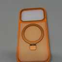 Magnetic for iPhone 17 Pro Case with Ring Stand, [10 FT Drop Protection] [Velvety Touch] Slim Translucent Matte Back Shockproof Phone Case for iPhone 17 Pro 6.3'', Orange