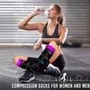 6 Pack Copper Compression Socks for Women and Men Circulation-Best Support for Medical,Running,Nursing,Athletic