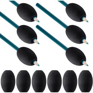 Outus 12 Pieces Pen Grip Kids Adult Egg Pencil Pen Grip Handwriting Pen Grips Foam Pen Grips Pen Writing Aid Holder Soft Cushioned for Drawing Student Right or Left Handed Use(Black)
