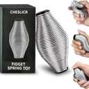 Metal Fidget Spring Toys, Adults 20LB Stainless Steel Stress Ball Cool Gadget Office Desk Silent ADHD Anxiety Relief Item Stocking Stuffer Gift for Teen Boy Men