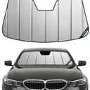Pigenius Custom Fit Windshield Sunshade for BMW 3 Series Sedan & M3 2019-2022, Fits 330i 330e M340i M3, Premium Grey Leather Finish