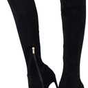 Elisabet Tang Thigh High Boots Over the Knee Boots for Women,Sexy Stilettos High Heels Boots Stretch Suede Long Pointed Toe Shoes Black Suede Size 8,5