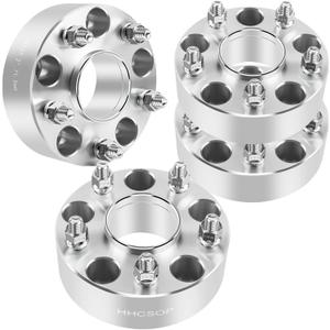 HHCSOP 5x5 Wheel Spacers 2 inch for Jeep Wrangler JK JKU 2007-2018, 4PCS 5x127mm Wheel Adapter Compatible with Grand Cherokee WJ WK 1999-2010, Commander XK 2006 2007 2008 2009 2010 (Silver)