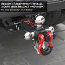 Trailer Hitch Tri-Ball Mount: with Swivel Tow Shackle and Tow Hook, fits for 2-inch Receiver, Chrome Trailer Ball Size 1-7/8", 2" and 2-5/16" and 5/8" Hitch Lock Pin