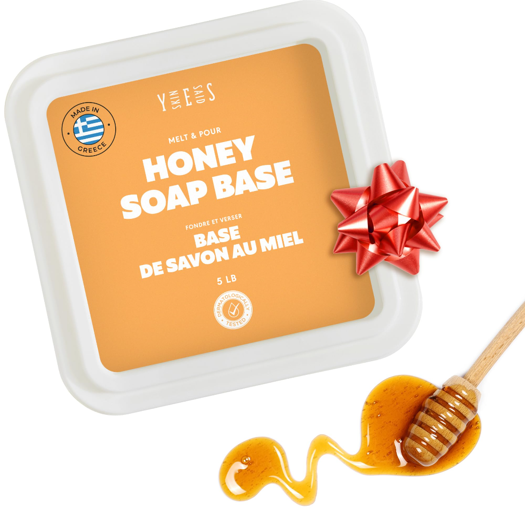 Skin Said Yes 5Lb Honey Soap Base - Meit and Pour Soap Making Supplies- SLS/SLES Free. No Palm Oil, Natural with Organic Honey-Rich in Antioxidants, Hydrating, Perfect for Handmade Projects