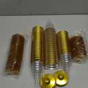 48 Pcs Disposable Plastic Glasses 6 oz Party Cups Hard Plastic Drinking Glasses with Stem Stackable Stemmed Goblets for Champagne Dessert Wedding Home Toasting(Gold Rim)