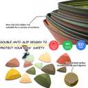 makarci Stepping Stones for Kids 12pcs Obstacle Courses Play Indoor Outdoor, Full Rubber Rim Plastic Hilltop for Kids Balance and Integration Improvement Age 3 4 5 6 7 8 +Forest, Medium