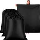 2 Pack Clothes Storage Bag, 43" x 55" Heavy Duty Moving Bags with Drawstring Large Luggage Organizer Bags for Travel Camp Home College Dorm Luggage Suitcase, Black