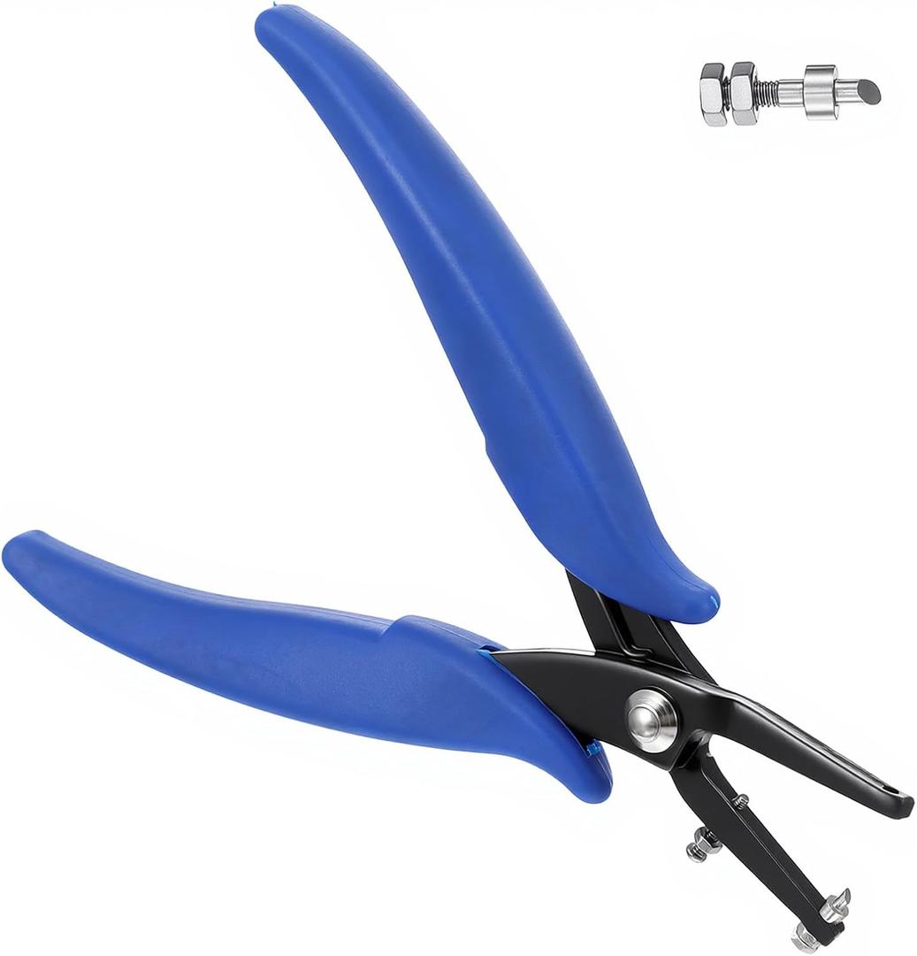 Metal Hole Punch Pliers,1/16 Round Small Hole Punch Pliers for Sheet Metal, Long Jaw Single Holes Puncher for Watch Band, Faux Leather, Earring, Fabric